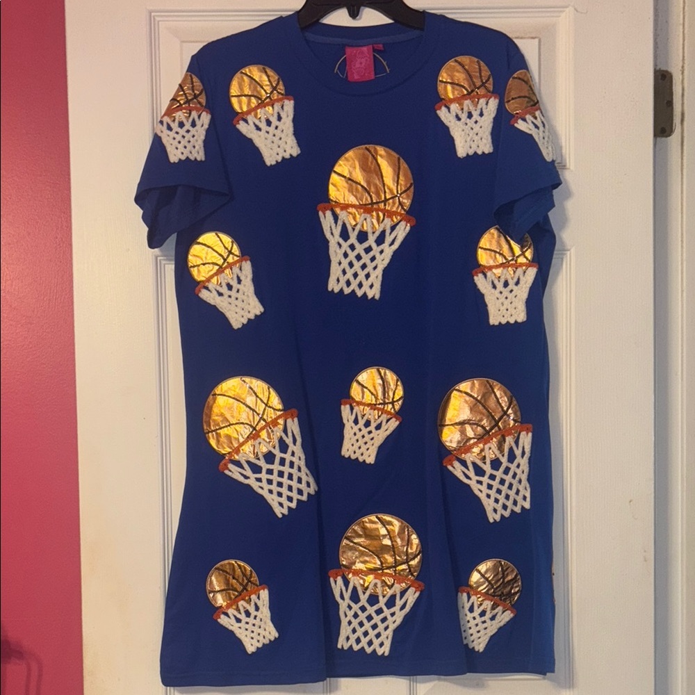 Queen of Sparkles Blue Basketball Dress